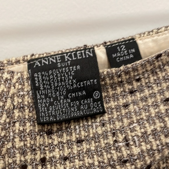 Anne Klein suit flare tan tweed flared skirt size 12 - Picture 4 of 4